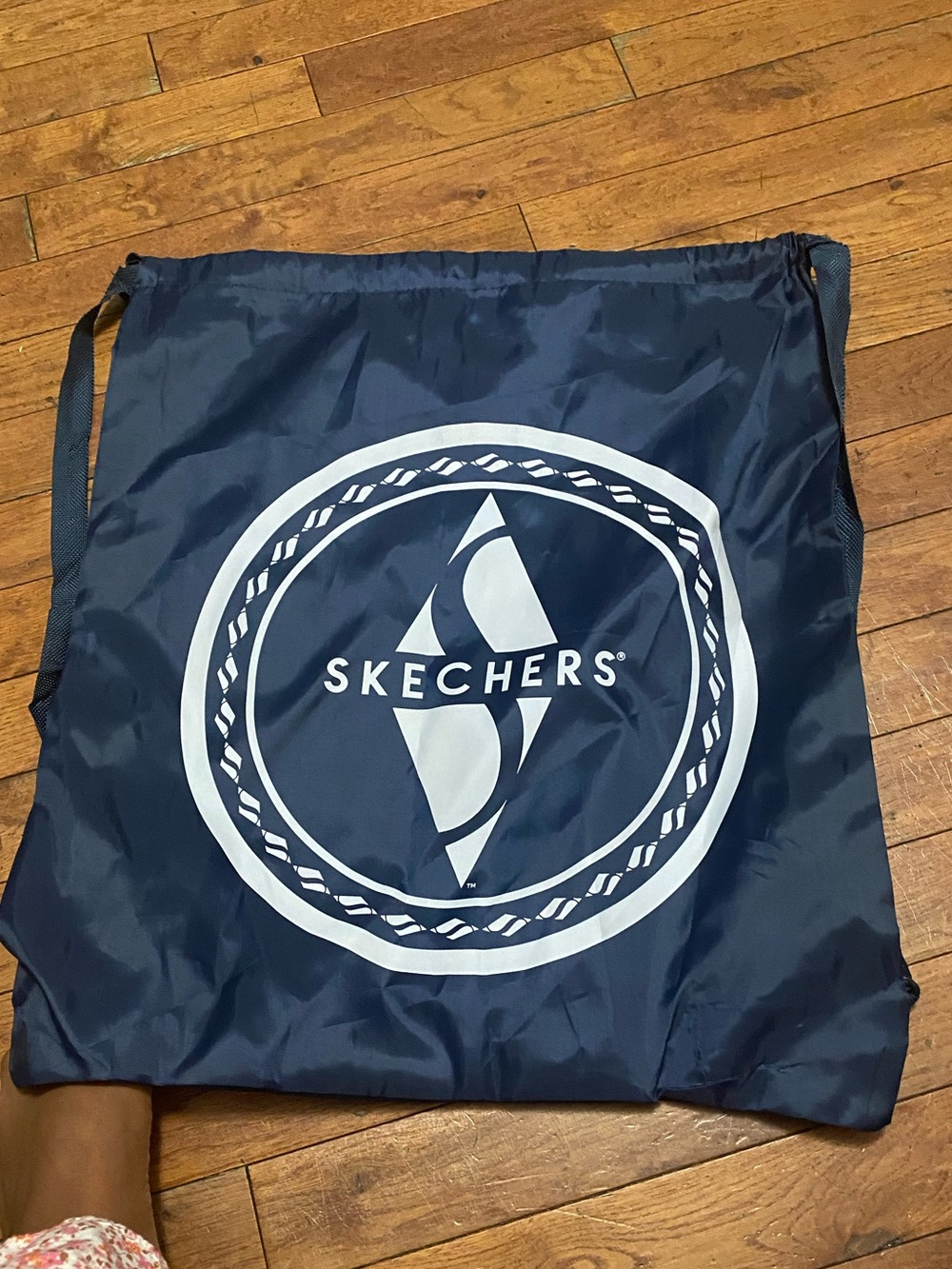 Skechers Navy Drawstring Backpack with White Logo